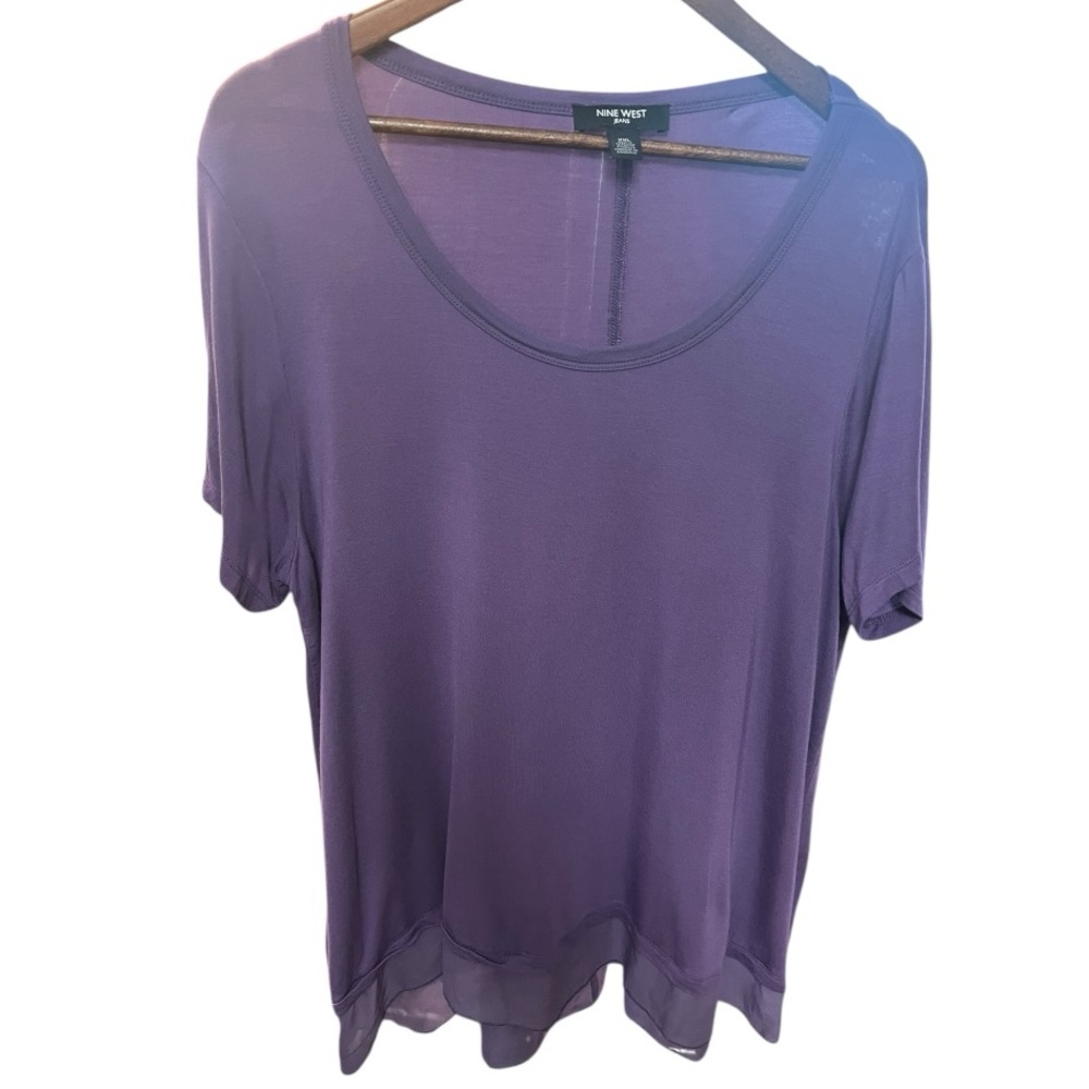 Nine West Plum Mist Modal Short Sleeve T-Shirt Size XXL